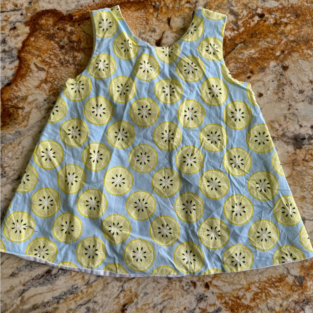 James & Lottie Lemon Print Girls Dress